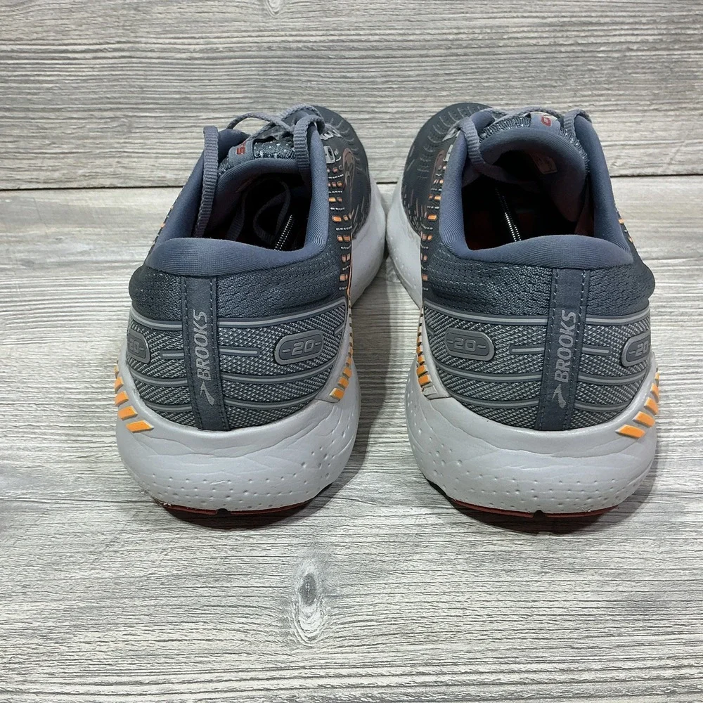 Brooks Glycerin 20 Mens Size 14 D Gray Orange Athletic Running Shoes Sneakers